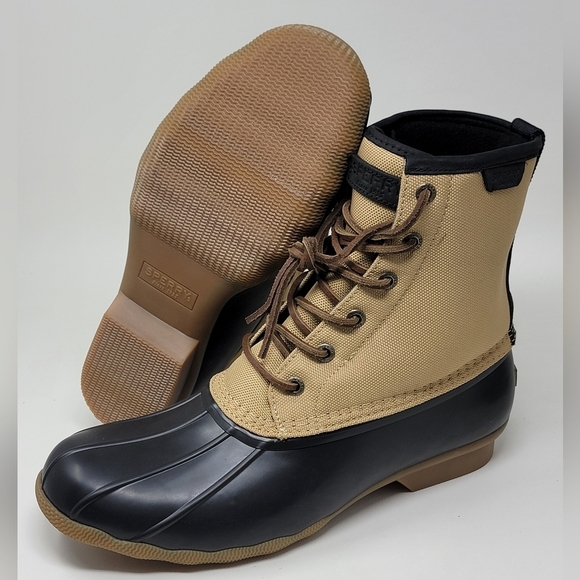 Sperry STS 24642 Men's  SeaCycled Black Brown Saltwater Duck Boot US Size 11 New - Picture 1 of 11